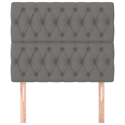 vidaXL Kopfteil Dunkelgrau 100 x 7 x 118/128 cm Stoff