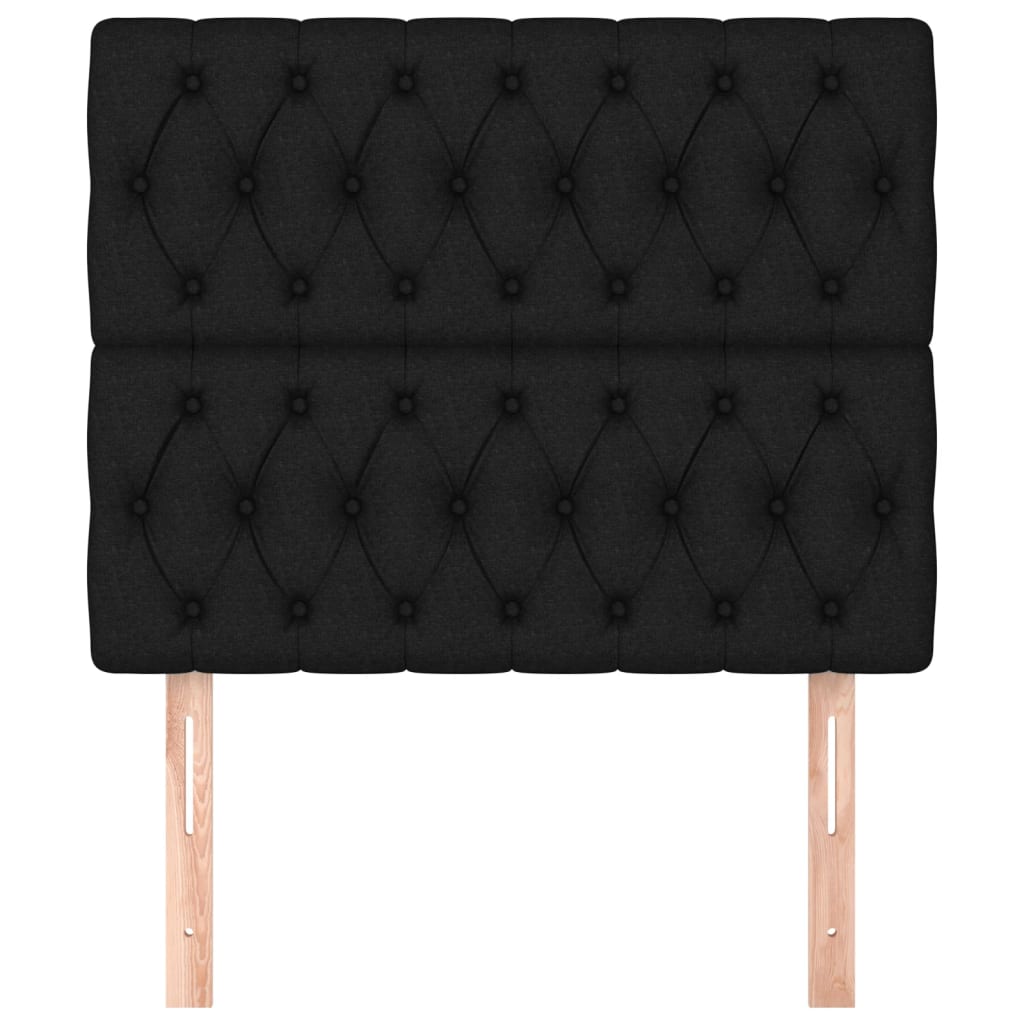 vidaXL Kopfteil Schwarz 100 x 7 x 118/128 cm Stoff