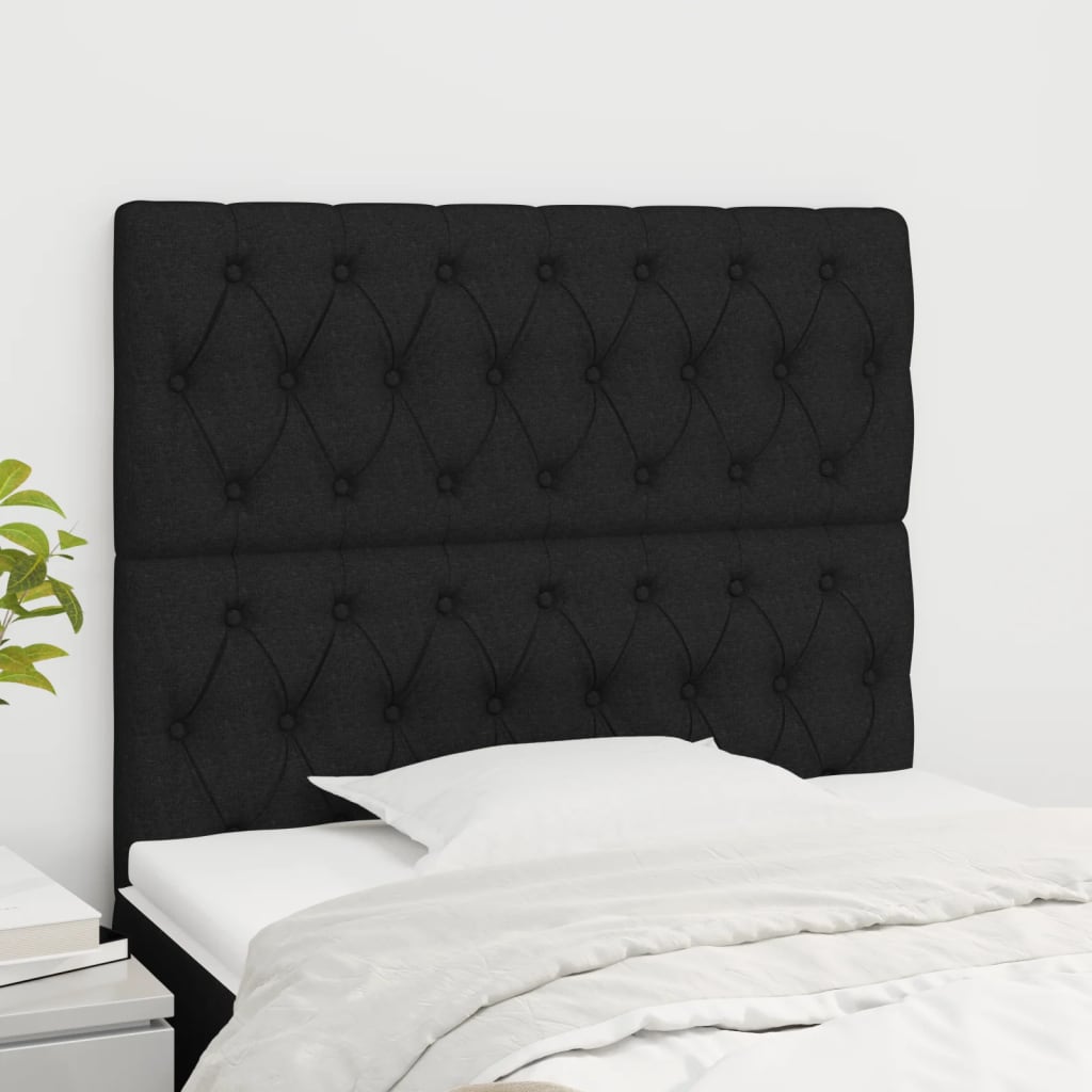 vidaXL Kopfteil Schwarz 100 x 7 x 118/128 cm Stoff