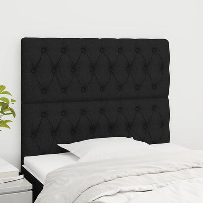 vidaXL Kopfteil Schwarz 100 x 7 x 118/128 cm Stoff