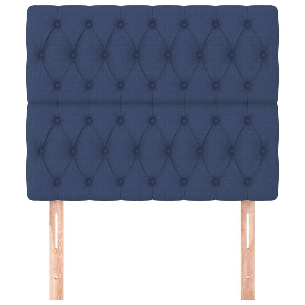 vidaXL Kopfteil Blau 100 x 7 x 118/128 cm Stoff