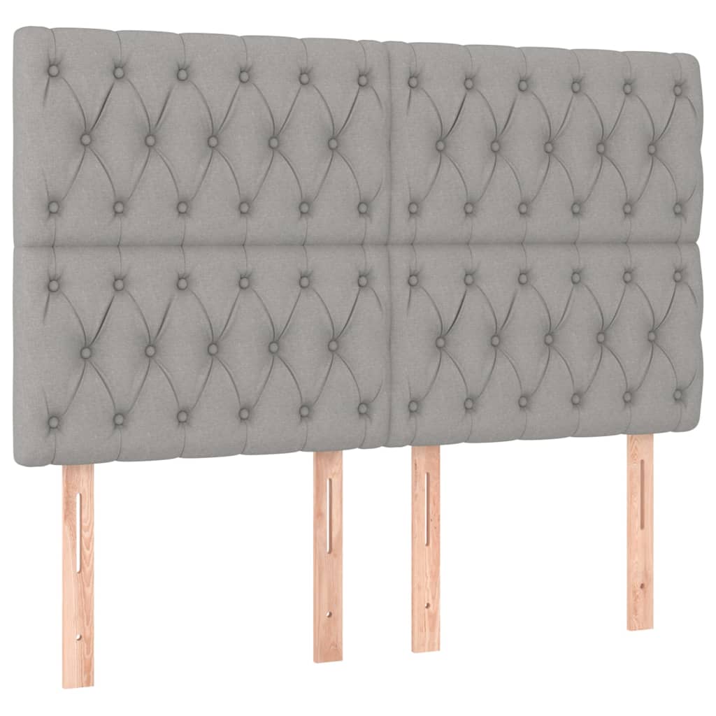 vidaXL Kopfteil Hellgrau 144x7x118/128 cm Stoff