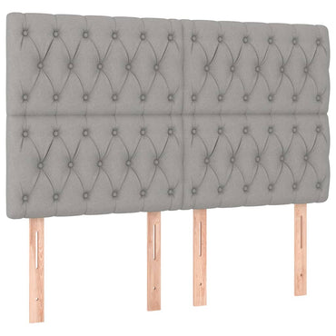 vidaXL Kopfteil Hellgrau 144x7x118/128 cm Stoff