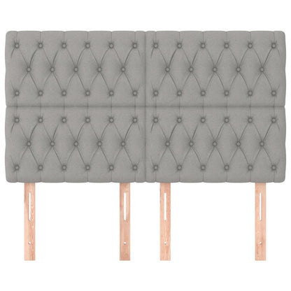 vidaXL Kopfteil Hellgrau 144x7x118/128 cm Stoff