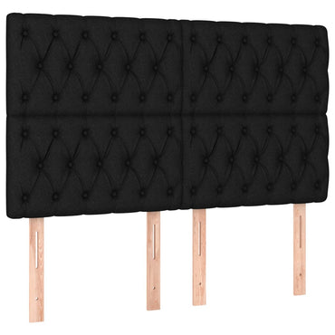 vidaXL Kopfteil Schwarz 144x7x118/128 cm Stoff