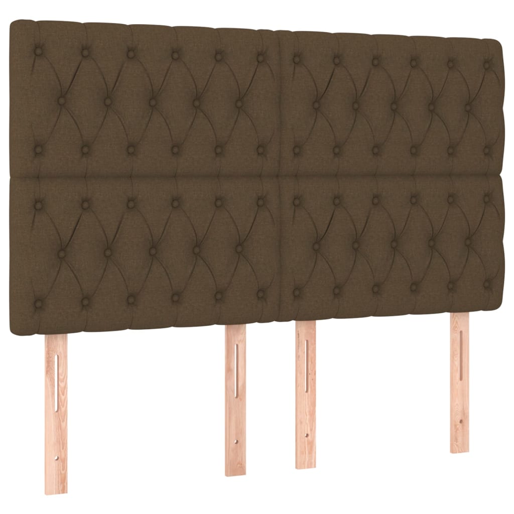 vidaXL Kopfteil Dunkelbraun 144x7x118/128 cm Stoff