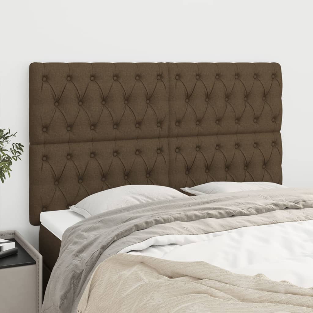 vidaXL Kopfteil Dunkelbraun 144x7x118/128 cm Stoff