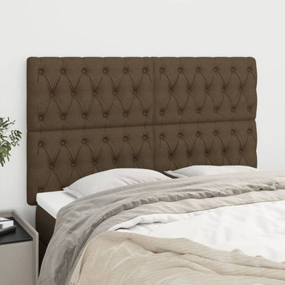 vidaXL Kopfteil Dunkelbraun 144x7x118/128 cm Stoff