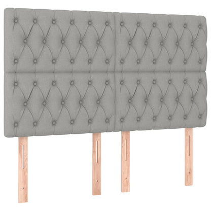 vidaXL Kopfteil Hellgrau 160 x 7 x 118/128 cm Stoff