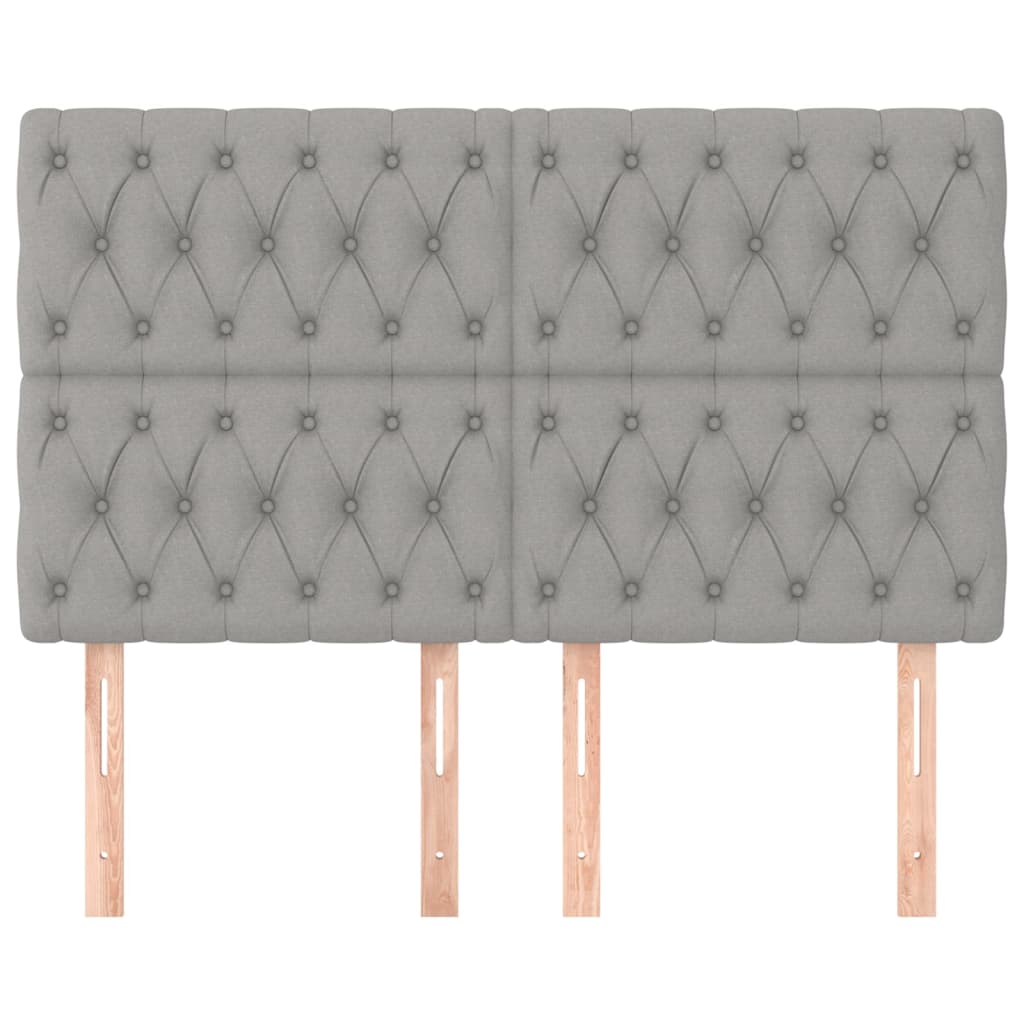 vidaXL Kopfteil Hellgrau 160 x 7 x 118/128 cm Stoff