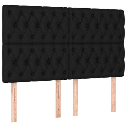 vidaXL Kopfteil Schwarz 160 x 7 x 118/128 cm Stoff