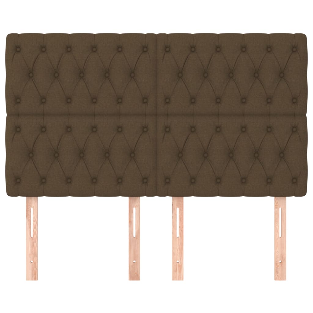 vidaXL Kopfteil Dunkelbraun 160 x 7 x 118/128 cm Stoff