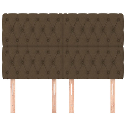 vidaXL Kopfteil Dunkelbraun 160 x 7 x 118/128 cm Stoff