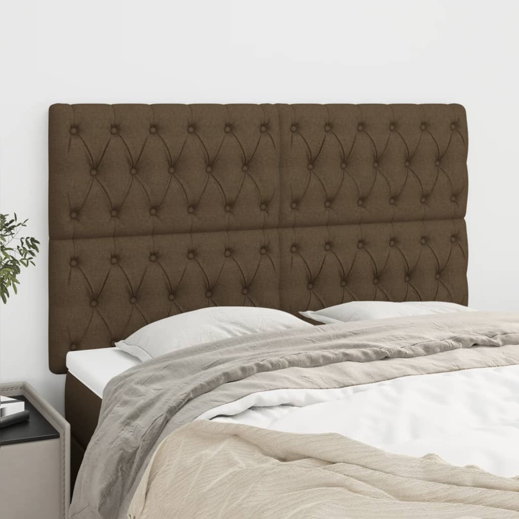 vidaXL Kopfteil Dunkelbraun 160 x 7 x 118/128 cm Stoff