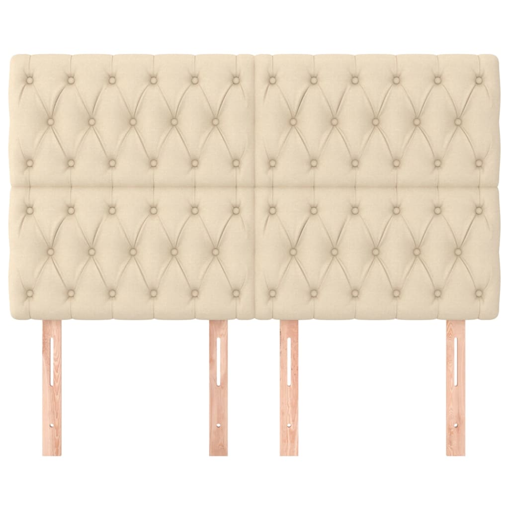 vidaXL Kopfteil Creme 160x7x118/128 cm Stoff