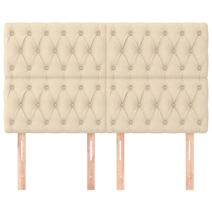 vidaXL Kopfteil Creme 160x7x118/128 cm Stoff