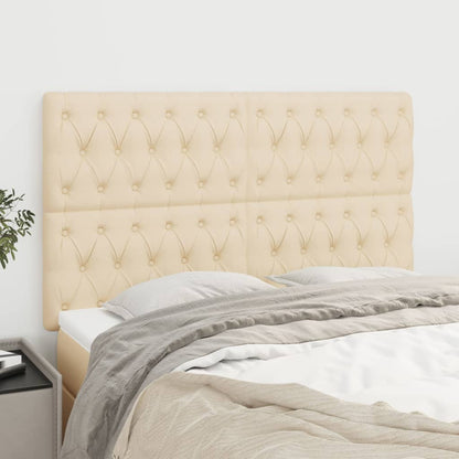 vidaXL Kopfteil Creme 160x7x118/128 cm Stoff