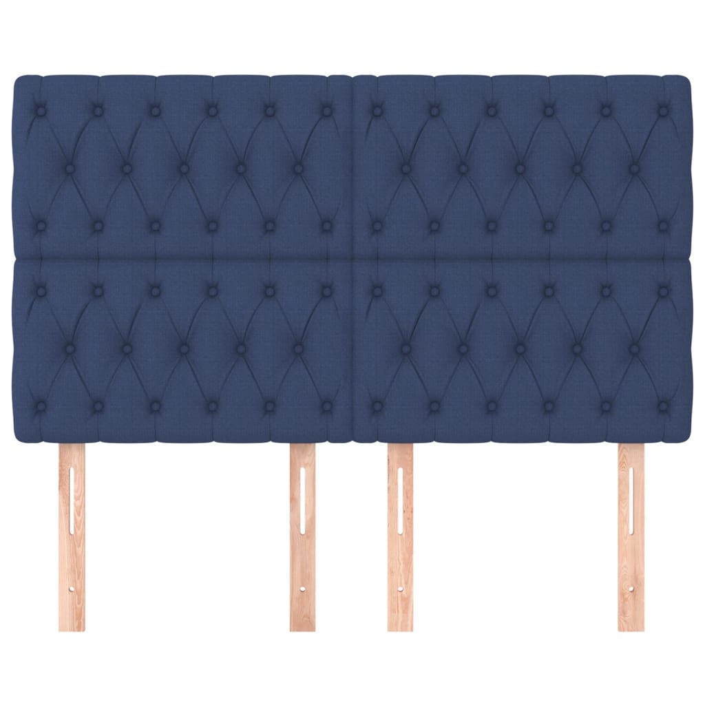 vidaXL Kopfteil Blau 160 x 7 x 118/128 cm Stoff