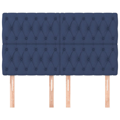 vidaXL Kopfteil Blau 160 x 7 x 118/128 cm Stoff