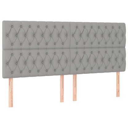 vidaXL Kopfteil Hellgrau 180x7x118/128 cm Stoff
