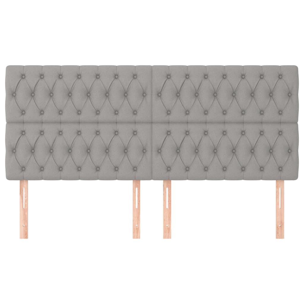 vidaXL Kopfteil Hellgrau 180x7x118/128 cm Stoff