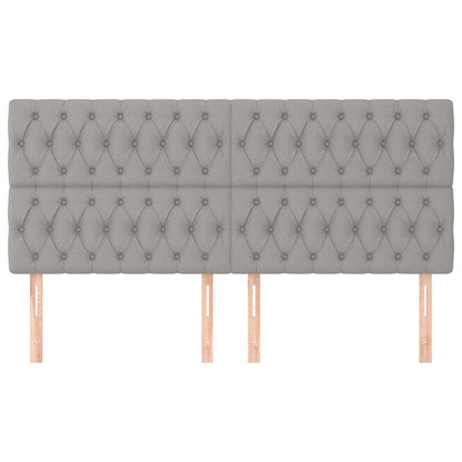 vidaXL Kopfteil Hellgrau 180x7x118/128 cm Stoff