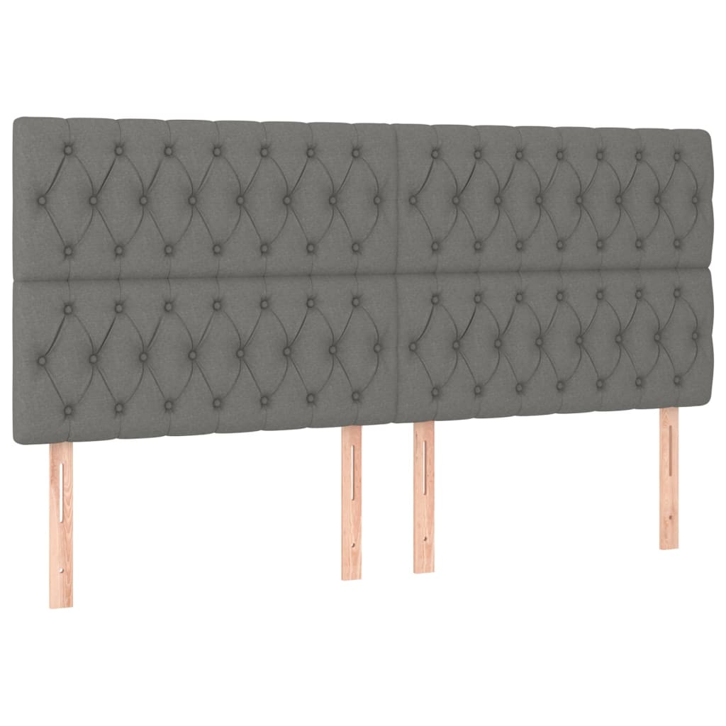 vidaXL Kopfteil Dunkelgrau 180 x 7 x 118/128 cm Stoff