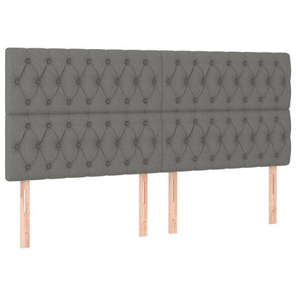 vidaXL Kopfteil Dunkelgrau 180 x 7 x 118/128 cm Stoff