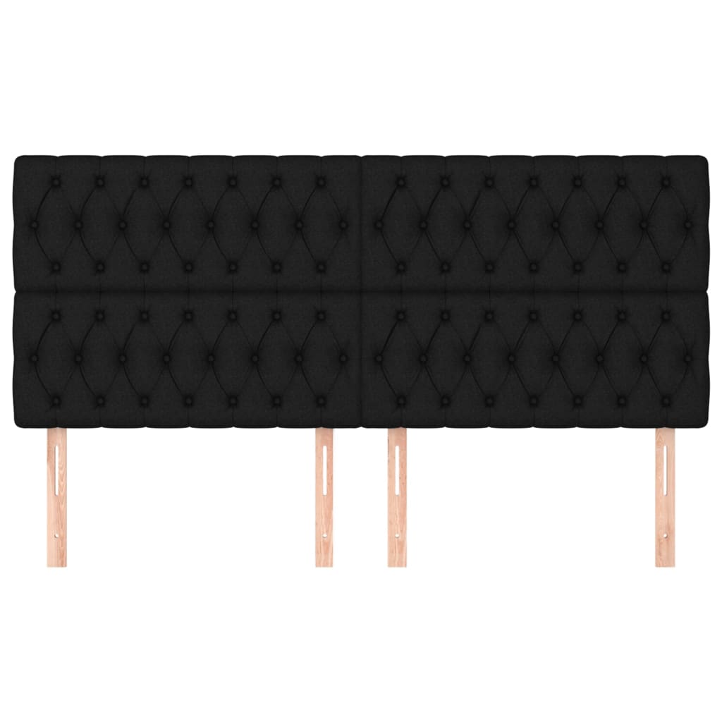 vidaXL Kopfteil Schwarz 180 x 7 x 118/128 cm Stoff