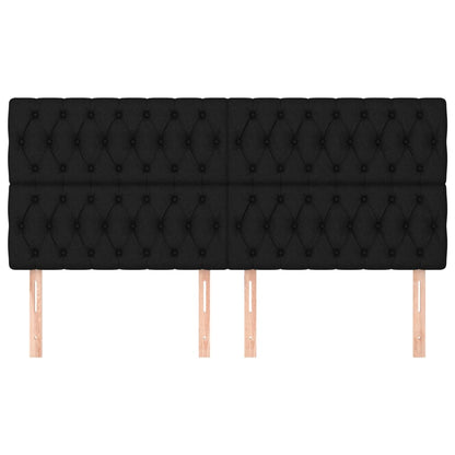 vidaXL Kopfteil Schwarz 180 x 7 x 118/128 cm Stoff