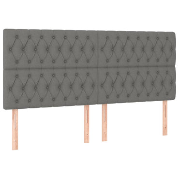 vidaXL Kopfteil Dunkelgrau 200 x 7 x 118/128 cm Stoff
