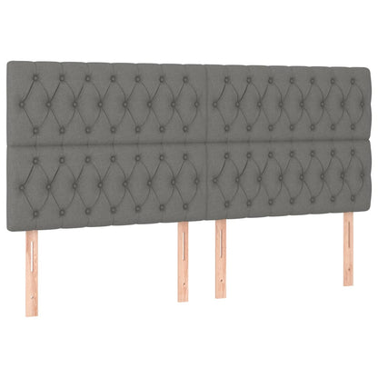 vidaXL Kopfteil Dunkelgrau 200 x 7 x 118/128 cm Stoff