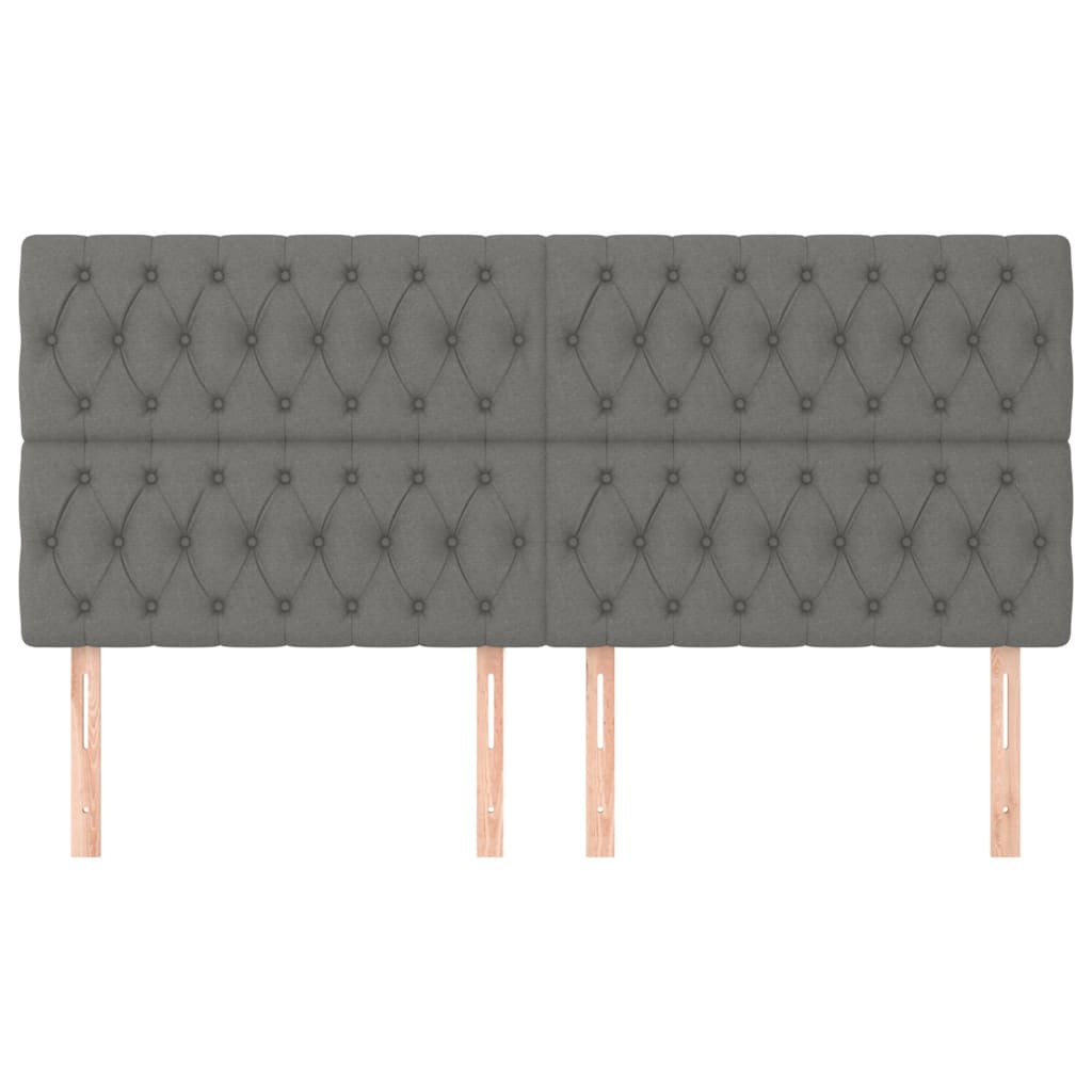 vidaXL Kopfteil Dunkelgrau 200 x 7 x 118/128 cm Stoff