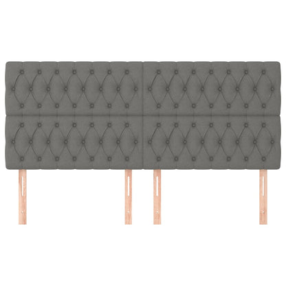 vidaXL Kopfteil Dunkelgrau 200 x 7 x 118/128 cm Stoff