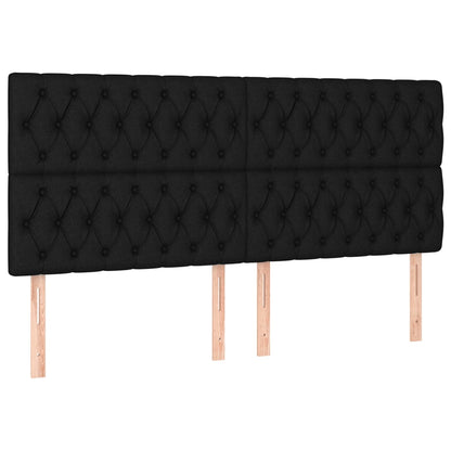 vidaXL Kopfteil Schwarz 200 x 7 x 118/128 cm Stoff