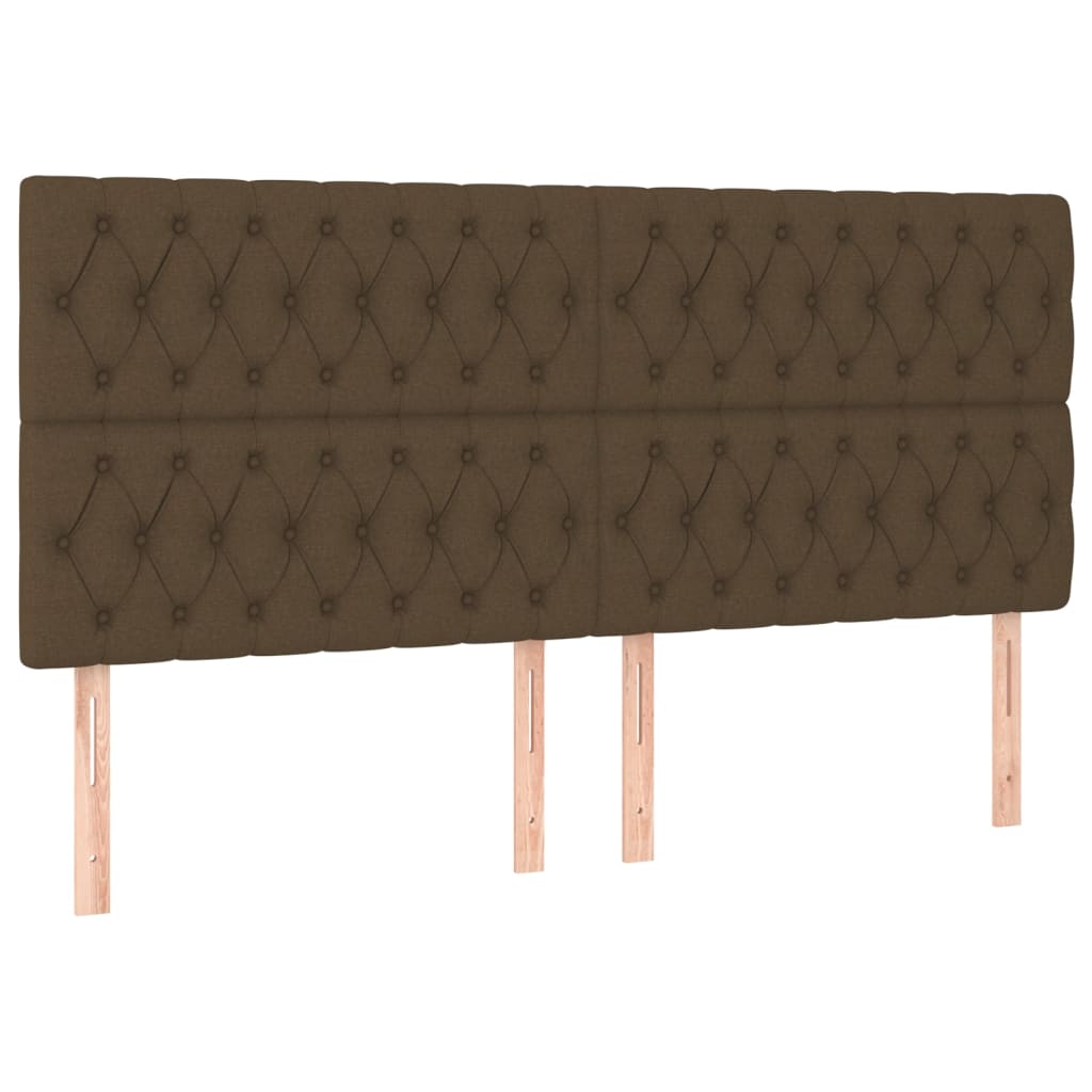 vidaXL Kopfteil Dunkelbraun 200 x 7 x 118/128 cm Stoff