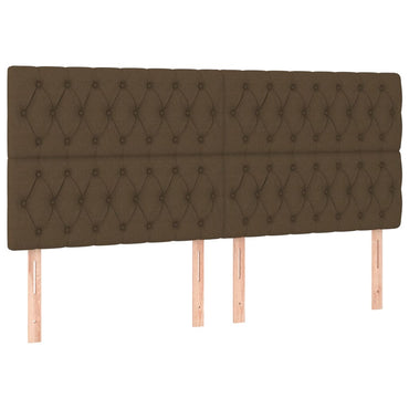 vidaXL Kopfteil Dunkelbraun 200 x 7 x 118/128 cm Stoff