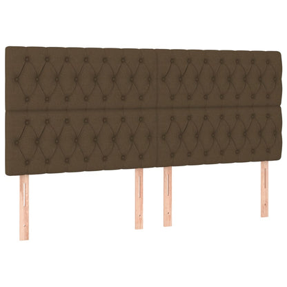 vidaXL Kopfteil Dunkelbraun 200 x 7 x 118/128 cm Stoff