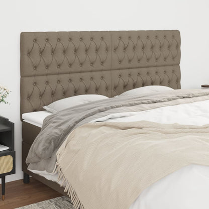 vidaXL Kopfteil Taupe 200 x 7 x 118/128 cm Stoff