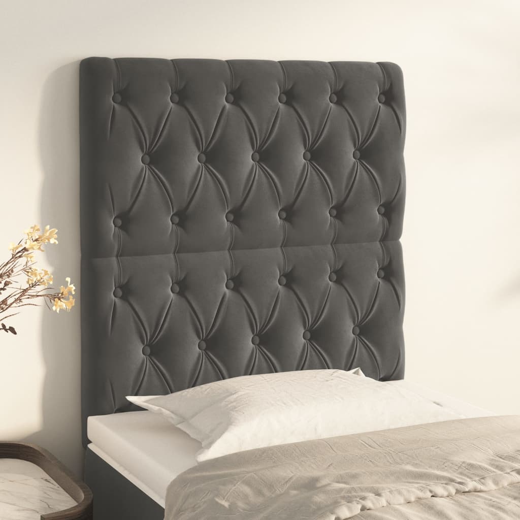 vidaXL Kopfteil Dunkelgrau 80x7x118/128 cm Samt