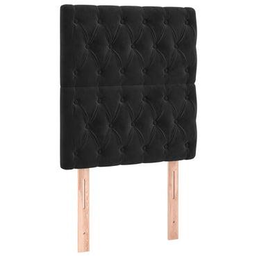 vidaXL Kopfteil Schwarz 80x7x118/128 cm Samt