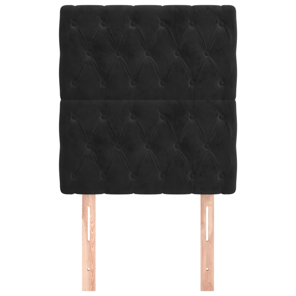 Kopfteil Schwarz 80x7x118/128 cm Samt