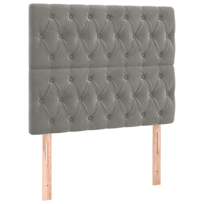 vidaXL Kopfteil Hellgrau 90x7x118/128 cm Samt