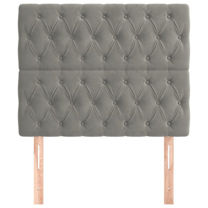 vidaXL Kopfteil Hellgrau 90x7x118/128 cm Samt