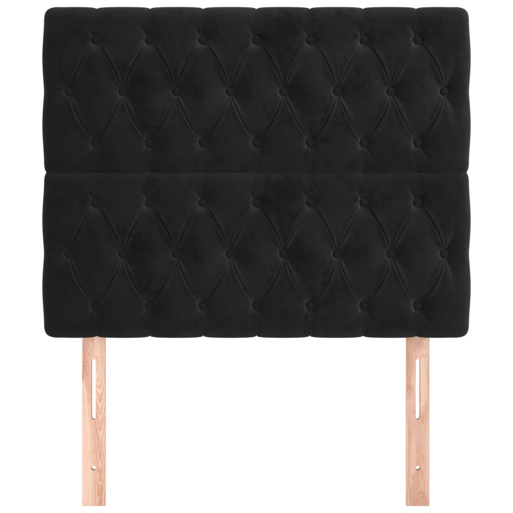 vidaXL Kopfteil Schwarz 90x7x118/128 cm Samt