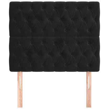 vidaXL Kopfteil Schwarz 90x7x118/128 cm Samt