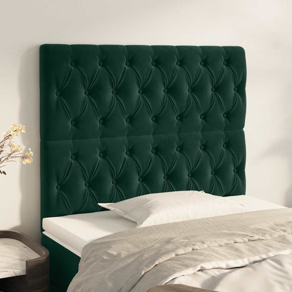 vidaXL Kopfteil Dunkelgrün 90x7x118/128 cm Samt