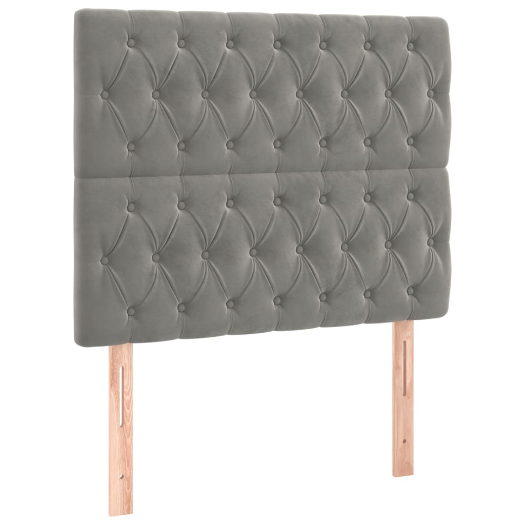 vidaXL Kopfteil Hellgrau 100x7x118/128 cm Samt