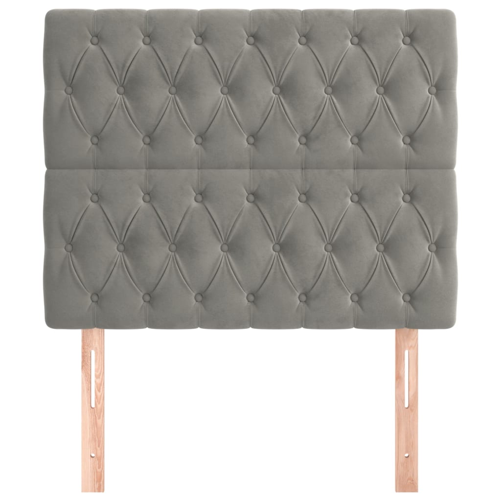vidaXL Kopfteil Hellgrau 100x7x118/128 cm Samt