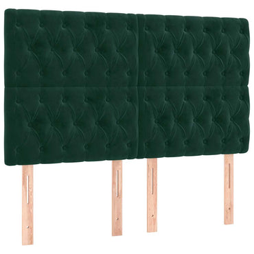 vidaXL Kopfteil Dunkelgrün 144x7x118/128 cm Samt